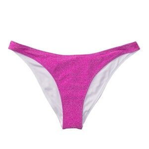 Victoria’s Secret Pink Women’s Sm Dahlia Magenta Shimmer Brazilian Bikini Bottom